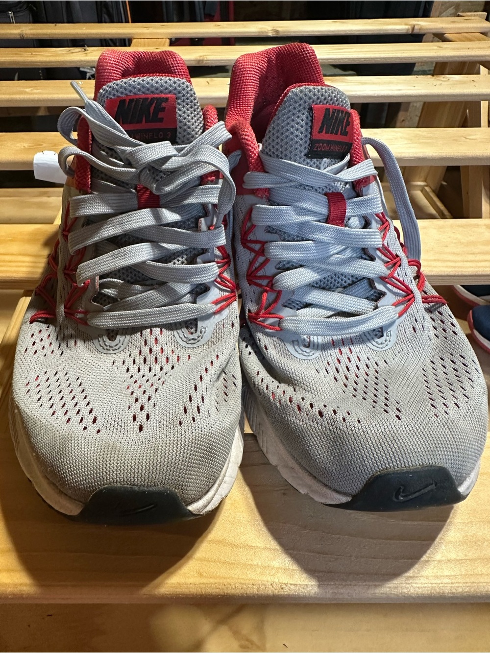 Nike Grey Sneakers with Red Accents